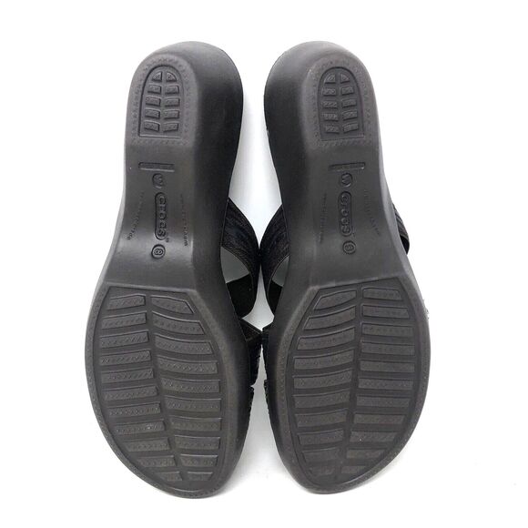 Crocs Molalla Sandals Womens Size 8 Brown Zebra Comfy Cross Strappy Slip On - Picture 12 of 13